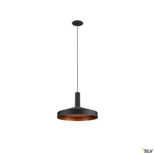 SLV LALU®, pendant light, LED base, Mix&Match, recessed canopy, pendant length 200 cm, 2700/3000K, 40°, PHASE, black 1010286