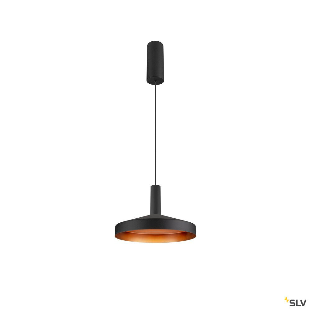 SLV LALU®, pendant light, LED base, Mix&Match, surface mounted canopy, pendant length 200 cm, 2700/3000K, 40°, PHASE, black 1010287