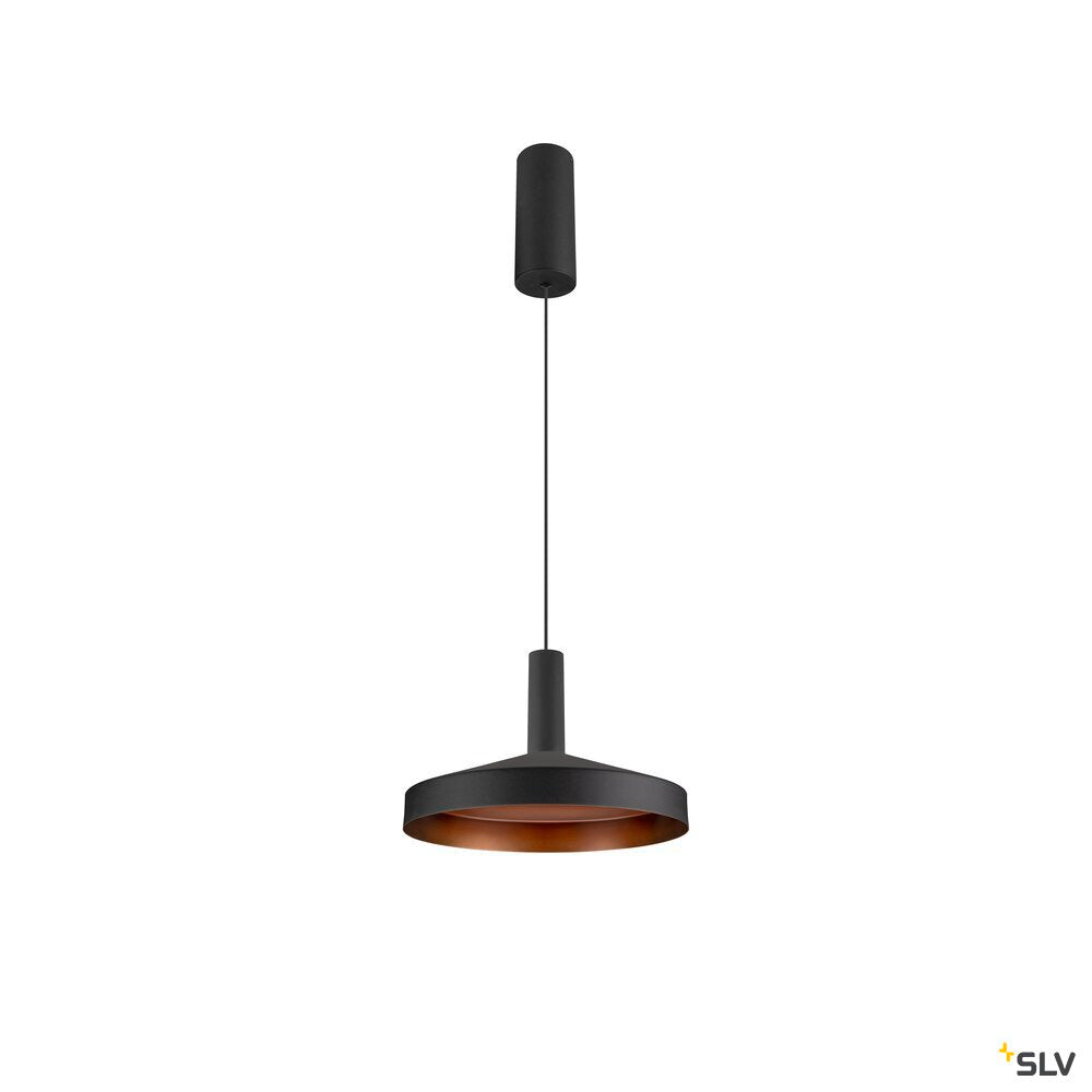 SLV LALU®, pendant light, LED base, Mix&Match, surface mounted canopy, pendant length 200 cm, 2700/3000K, 40°, PHASE, black 1010287