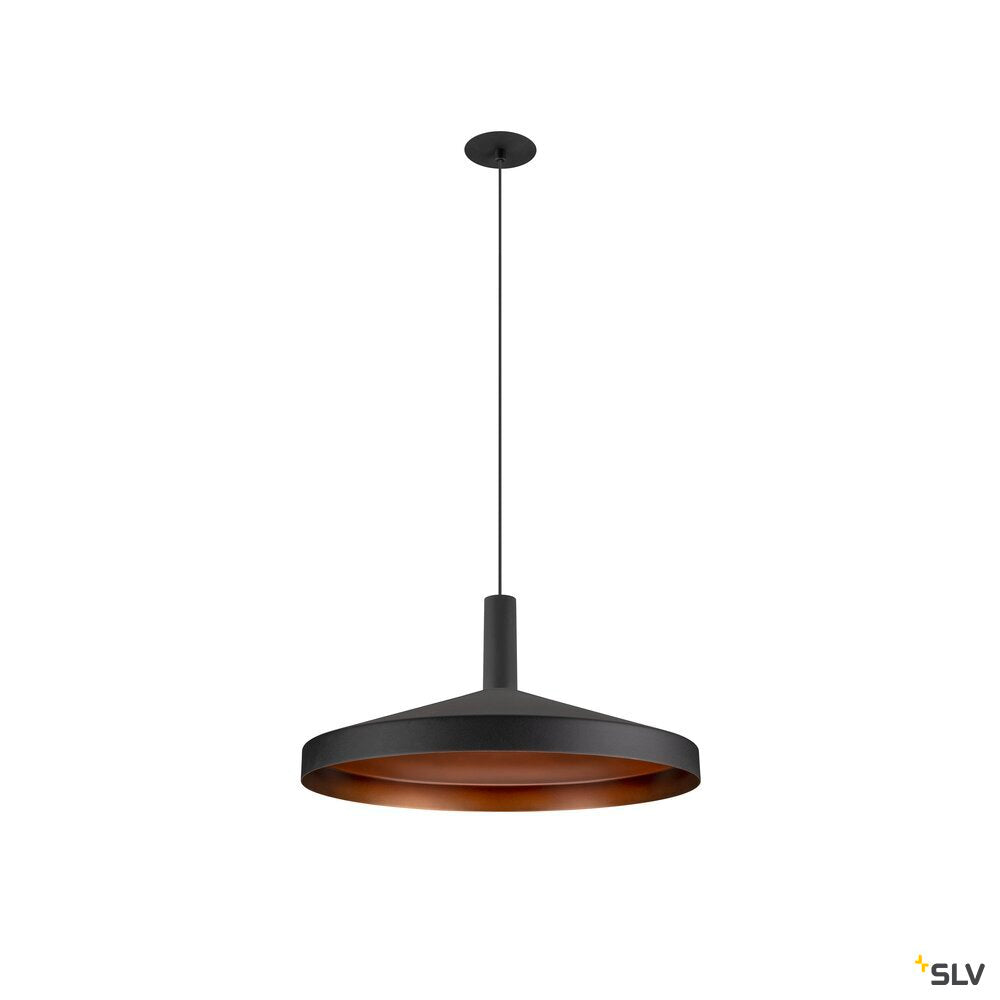 SLV LALU®, pendant light, LED base, Mix&Match, recessed canopy, pendant length 200 cm, 2700/3000K, 40°, PHASE, black 1010286