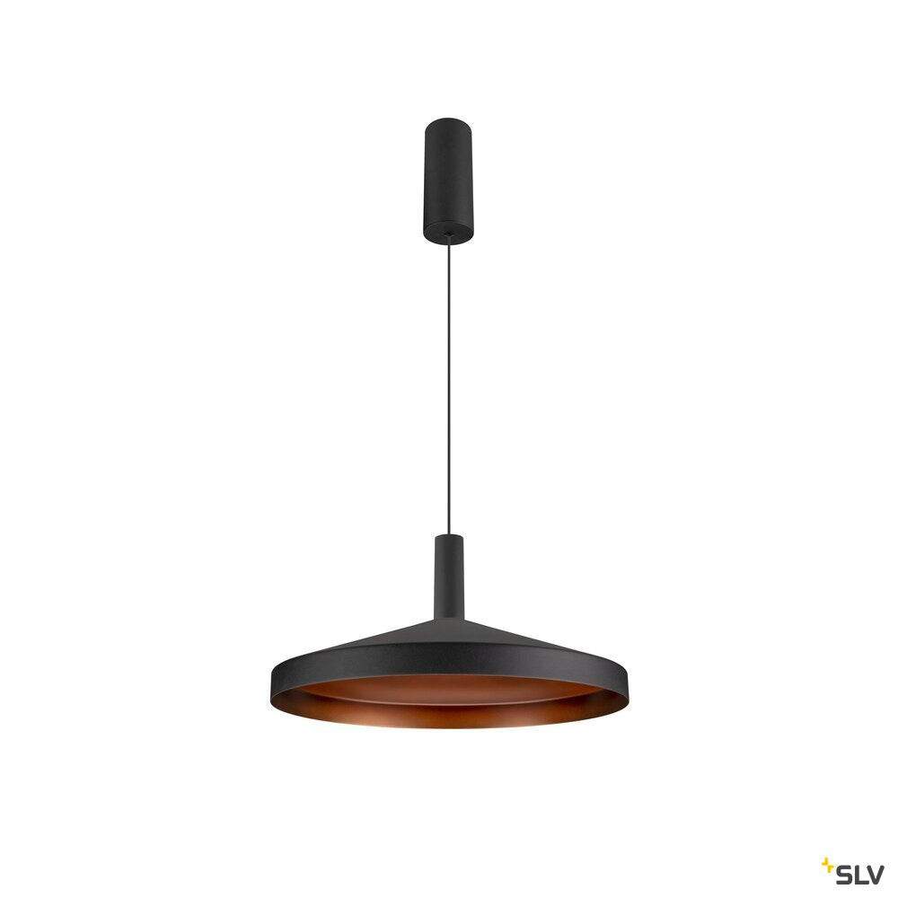 SLV LALU®, pendant light, LED base, Mix&Match, surface mounted canopy, pendant length 200 cm, 2700/3000K, 40°, PHASE, black 1010287