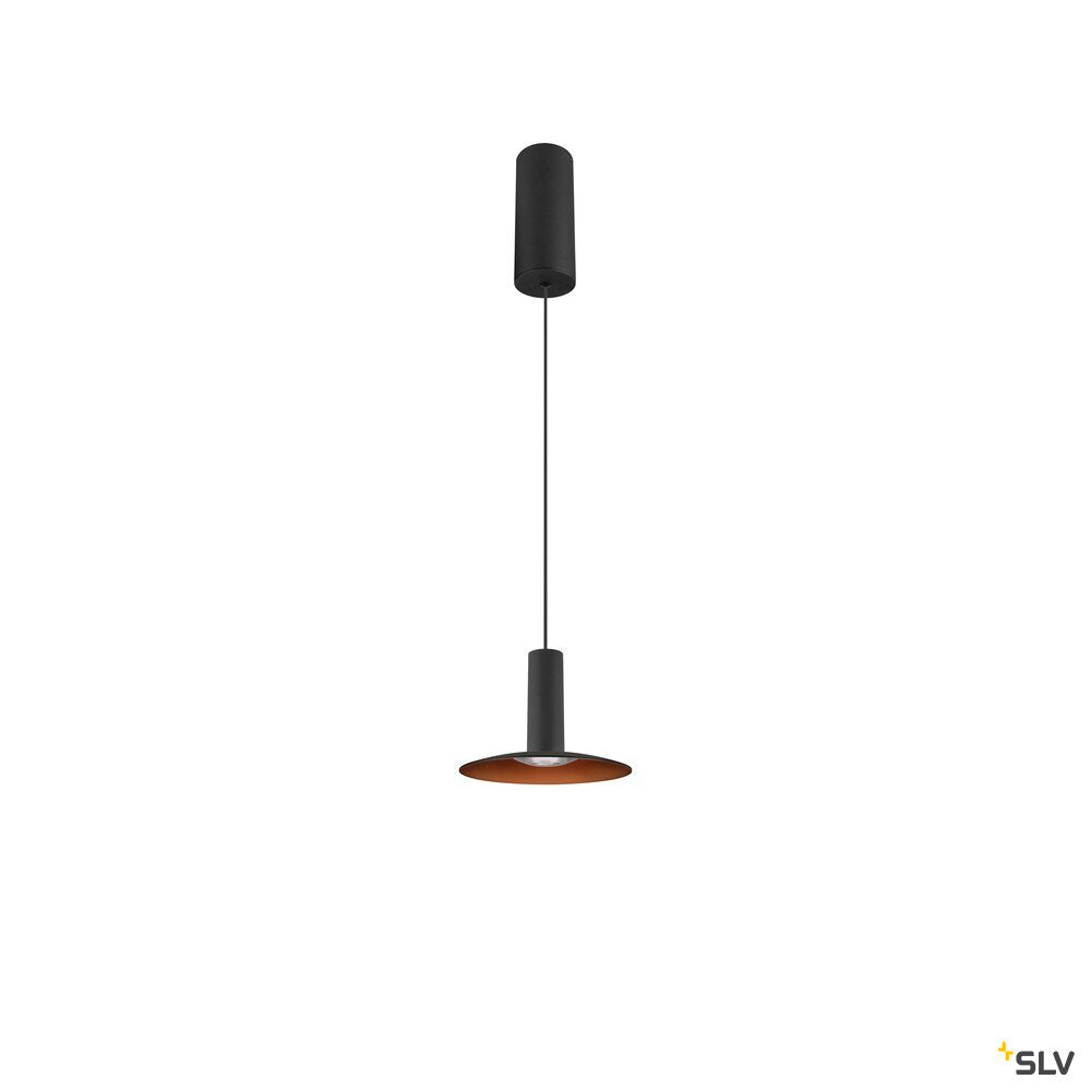 SLV LALU®, pendant light, LED base, Mix&Match, surface mounted canopy, pendant length 200 cm, 2700/3000K, 40°, PHASE, black 1010287