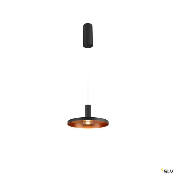 SLV LALU®, pendant light, LED base, Mix&Match, surface mounted canopy, pendant length 200 cm, 2700/3000K, 40°, PHASE, black 1010287