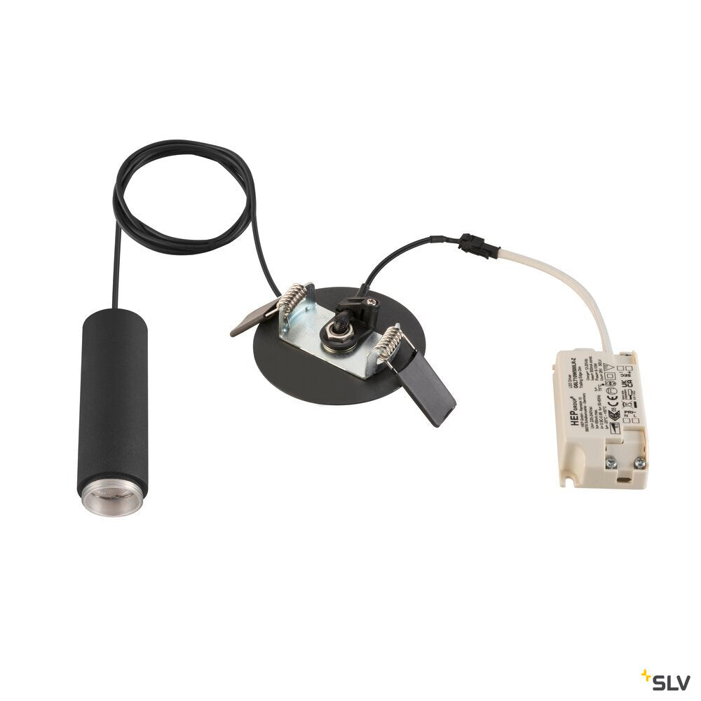 SLV LALU®, pendant light, Led Base, Mix&Match, recessed, 150cm, 9.5W, 3000K, PHASE, black 1007548