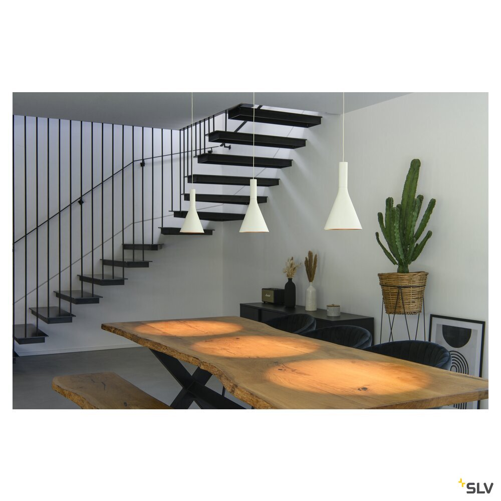 SLV LALU®, pendant light, Led Base, Mix&Match, recessed, 150cm, 9.5W, 3000K, PHASE, white 1007549