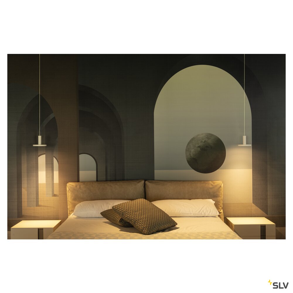 SLV LALU®, pendant light, Led Base, Mix&Match, recessed, 150cm, 9.5W, 3000K, PHASE, white 1007549