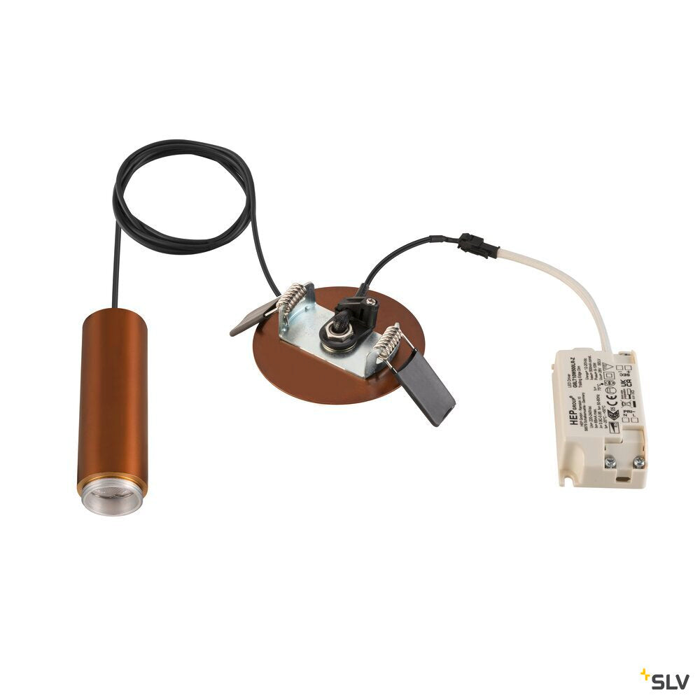 SLV LALU®, pendant light, Led Base, Mix&Match, recessed, 150cm, 9.5W, 3000K, PHASE, bronze 1007550