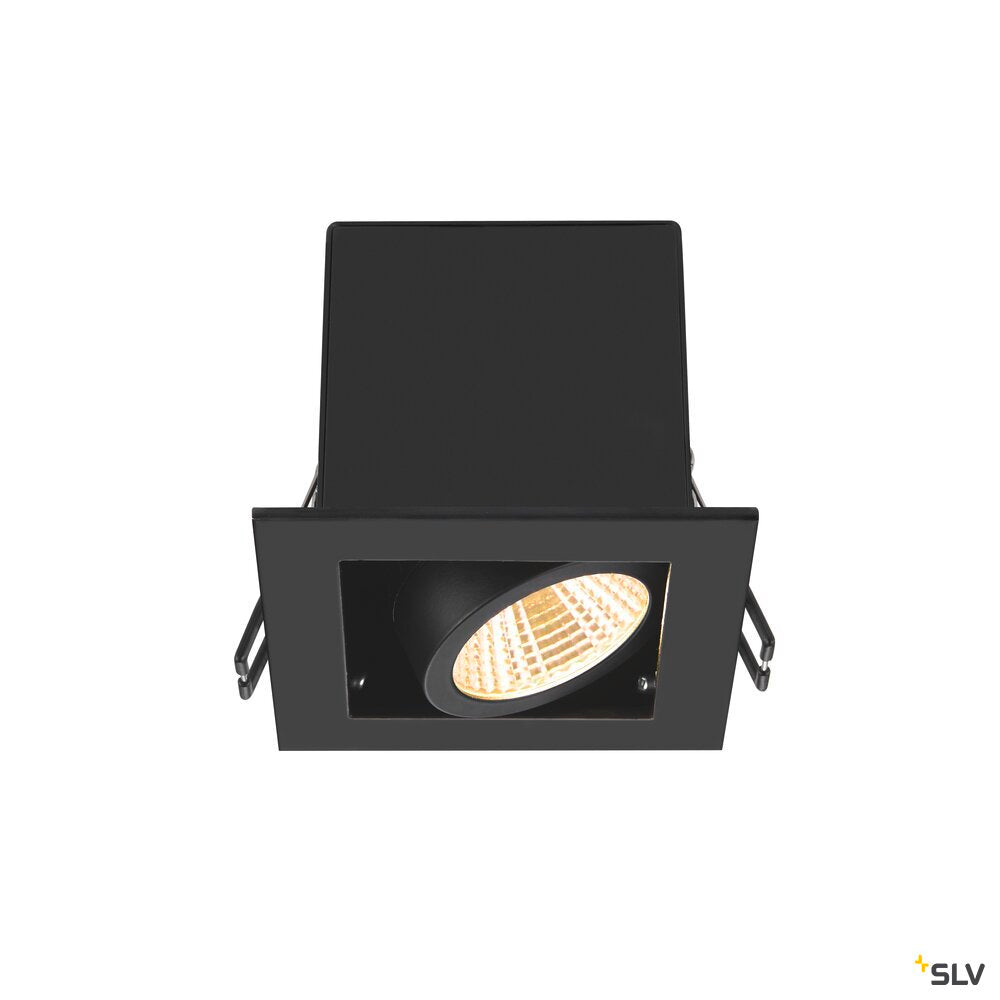 SLV KADUX, recessed ceiling light, single, 3000K, 38°, IP 20, square, black 1007551