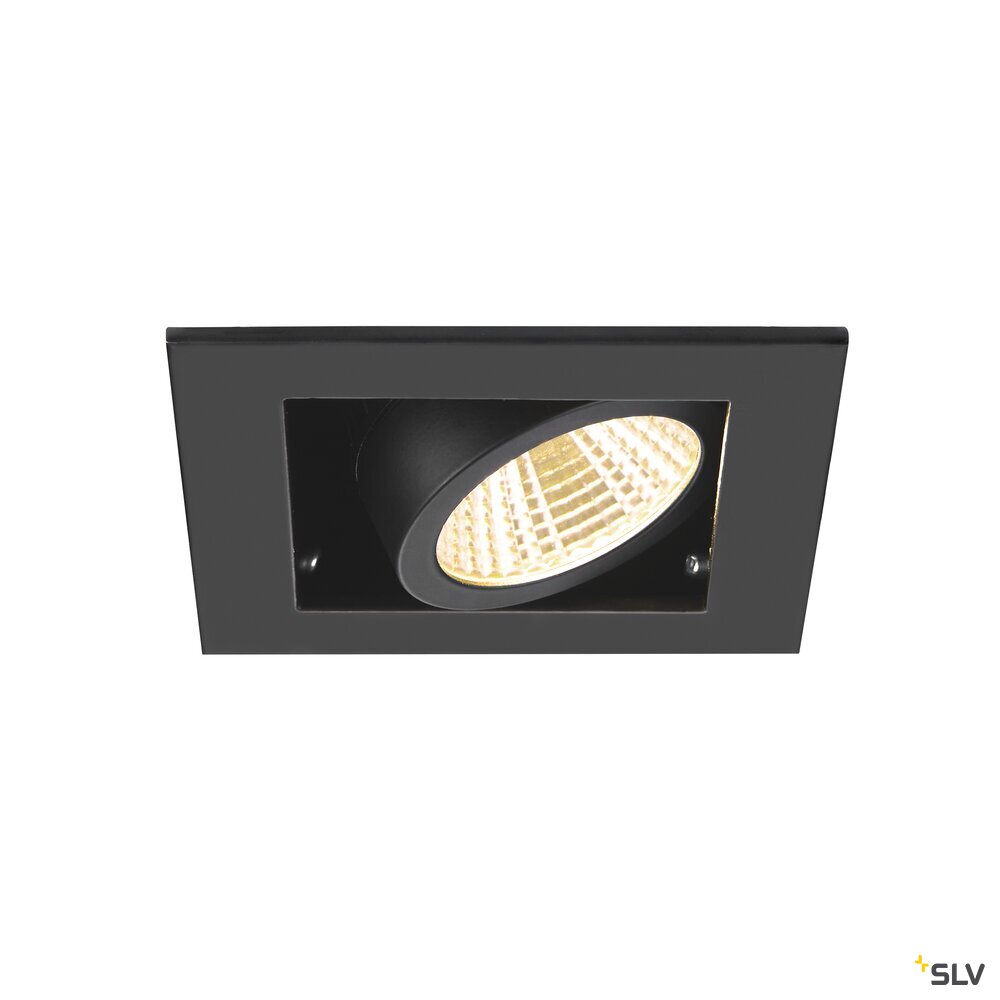 SLV KADUX, recessed ceiling light, single, 3000K, 38°, IP 20, square, black 1007551