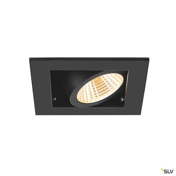 SLV KADUX, recessed ceiling light, single, 3000K, 38°, IP 20, square, black 1007551