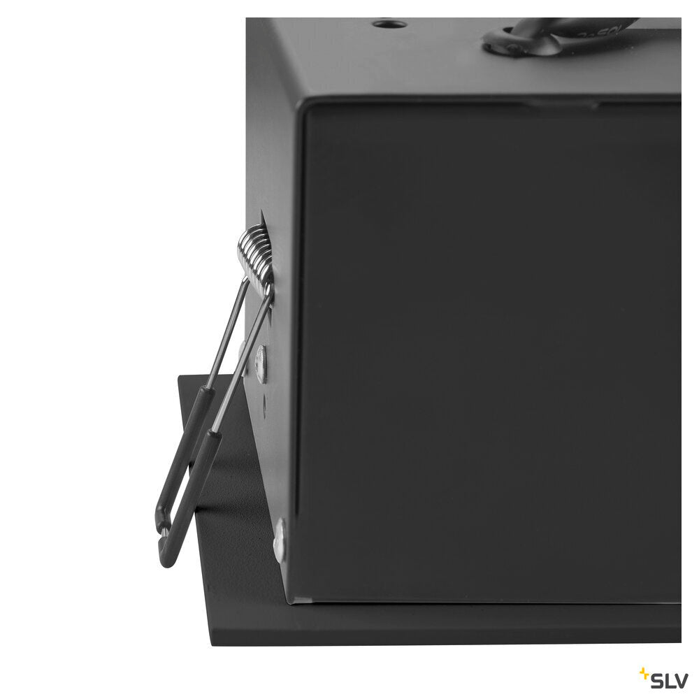 SLV KADUX, recessed ceiling light, single, 3000K, 38°, IP 20, square, black 1007551