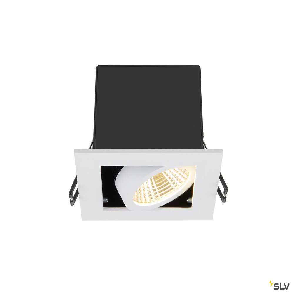 SLV KADUX, recessed ceiling light, single, 3000K, 38°, IP 20, square, white 1007552