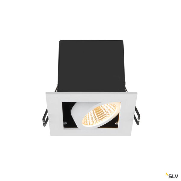SLV KADUX, recessed ceiling light, single, 3000K, 38°, IP 20, square, white 1007552