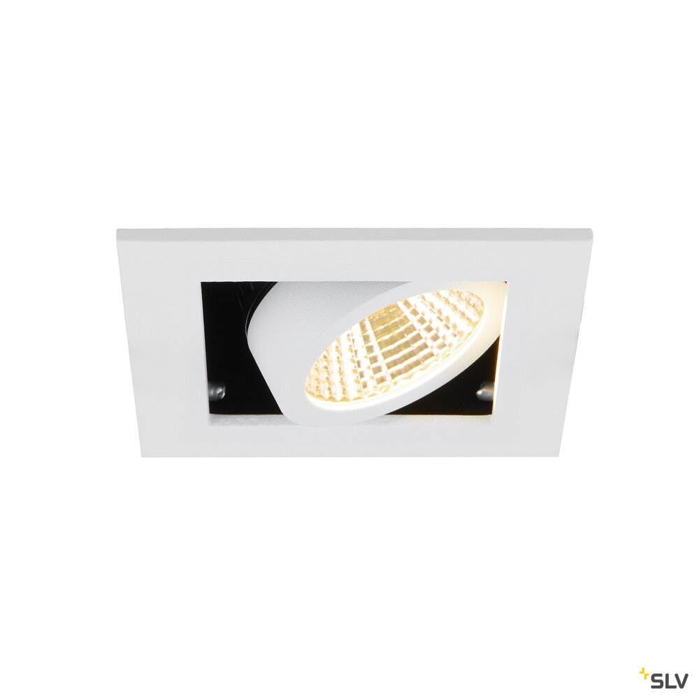 SLV KADUX, recessed ceiling light, single, 3000K, 38°, IP 20, square, white 1007552