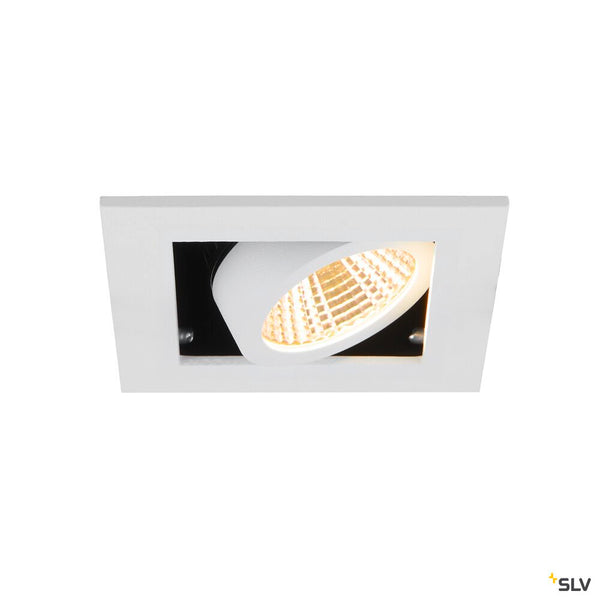SLV KADUX, recessed ceiling light, single, 3000K, 38°, IP 20, square, white 1007552