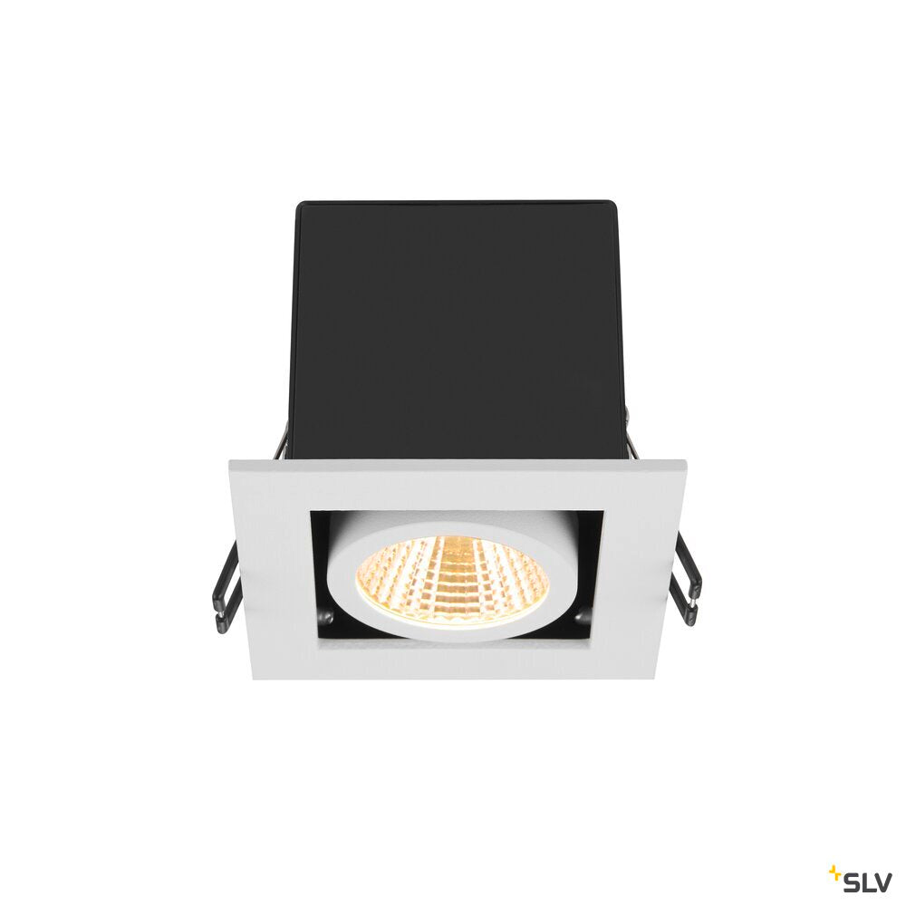 SLV KADUX, recessed ceiling light, single, 3000K, 38°, IP 20, square, white 1007552