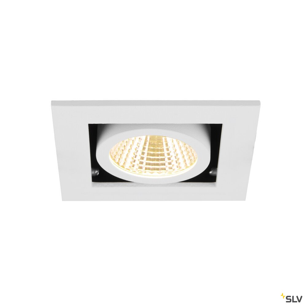 SLV KADUX, recessed ceiling light, single, 3000K, 38°, IP 20, square, white 1007552