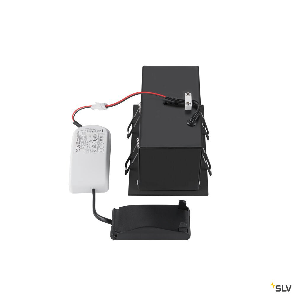 SLV KADUX, recessed ceiling light, double, 3000K, 38°, IP 20, square, black 1007559