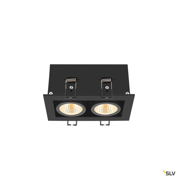 SLV KADUX, recessed ceiling light, double, 3000K, 38°, IP 20, square, black 1007559