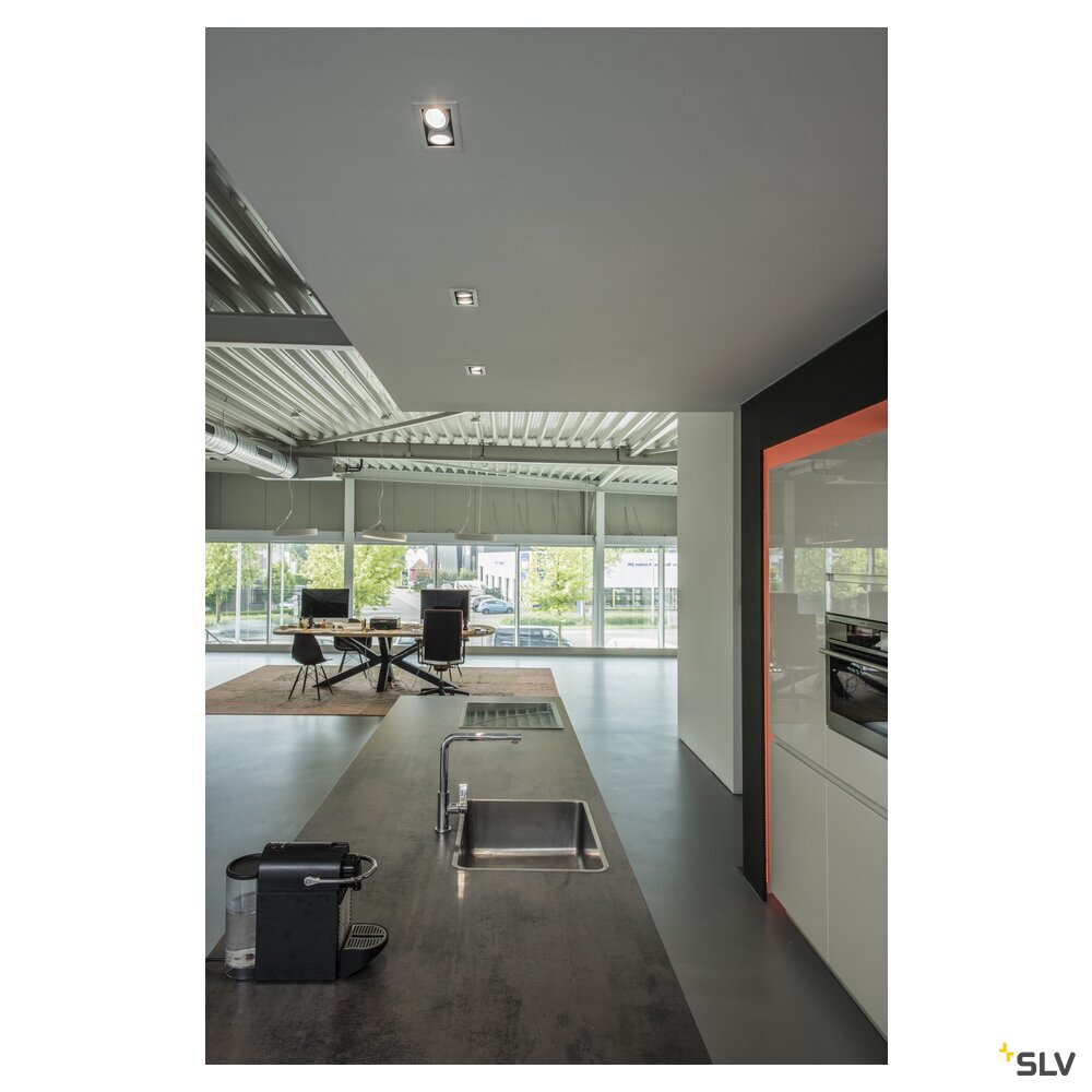 SLV KADUX, recessed ceiling light, double, 3000K, 38°, IP 20, square, white 1007560