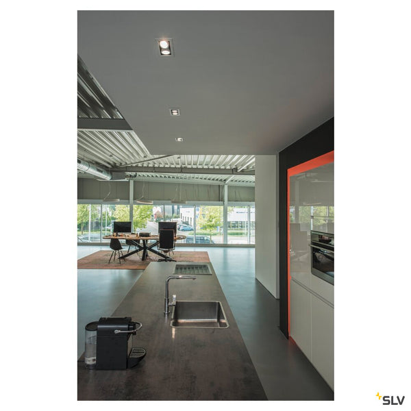 SLV KADUX, recessed ceiling light, double, 3000K, 38°, IP 20, square, white 1007560