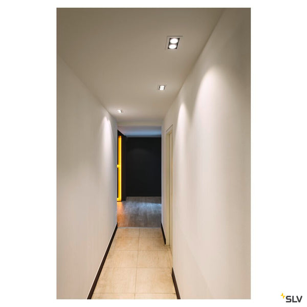 SLV KADUX, recessed ceiling light, double, 3000K, 38°, IP 20, square, white 1007560