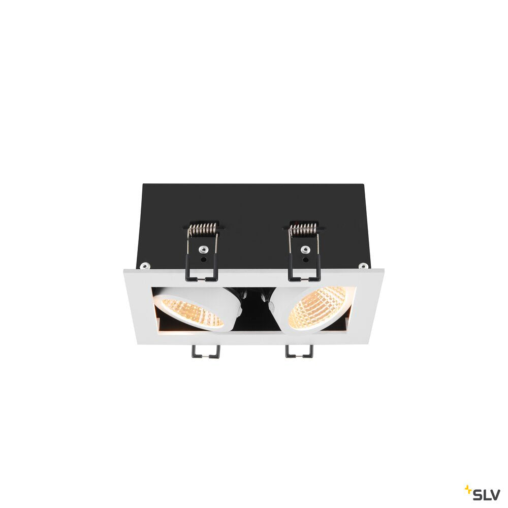 SLV KADUX, recessed ceiling light, double, 3000K, 38°, IP 20, square, white 1007560