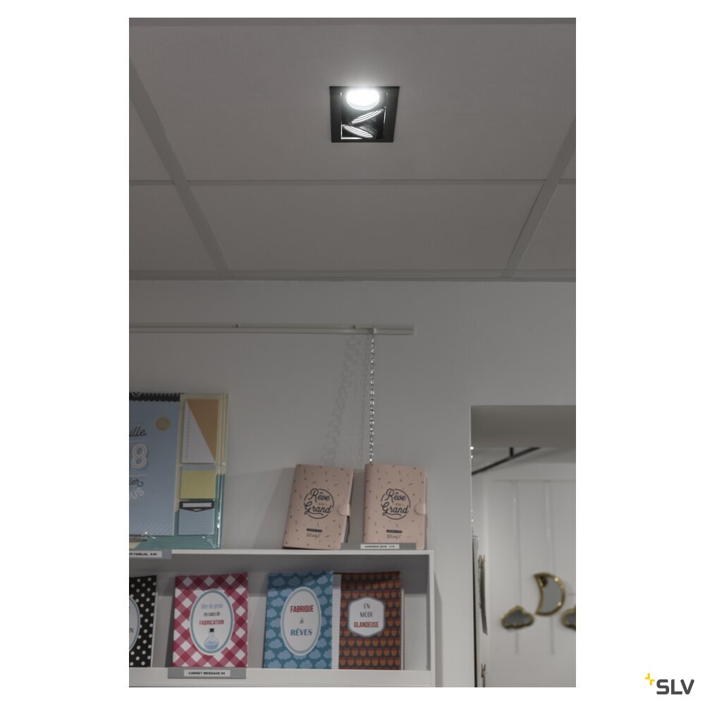 SLV KADUX, recessed ceiling light, triple, 3000K, 38°, IP 20, square, black 1007567