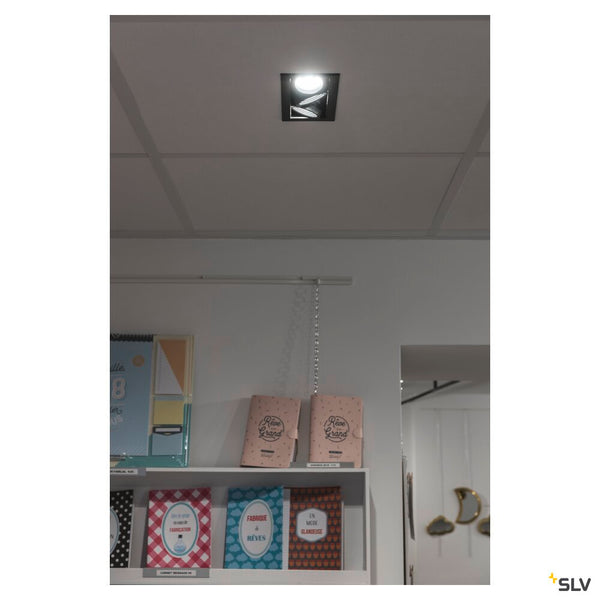 SLV KADUX, recessed ceiling light, triple, 3000K, 38°, IP 20, square, black 1007567