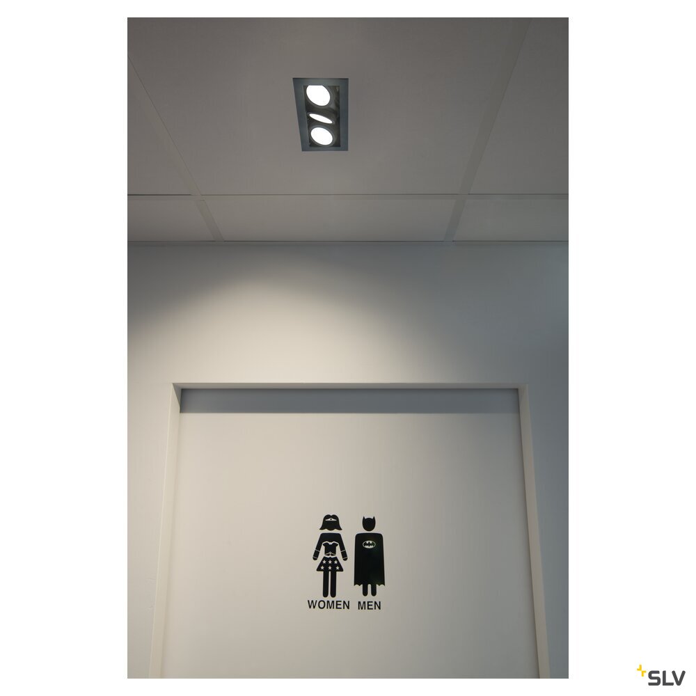 SLV KADUX, recessed ceiling light, triple, 3000K, 38°, IP 20, square, black 1007567