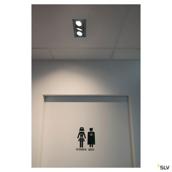 SLV KADUX, recessed ceiling light, triple, 3000K, 38°, IP 20, square, black 1007567
