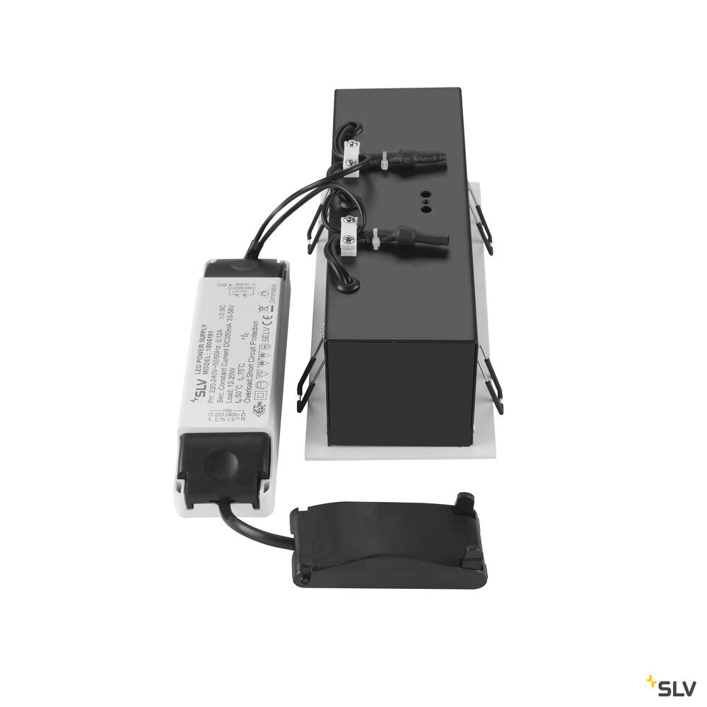 SLV KADUX, recessed ceiling light, triple, 3000K, 38°, IP 20, square, white 1007568