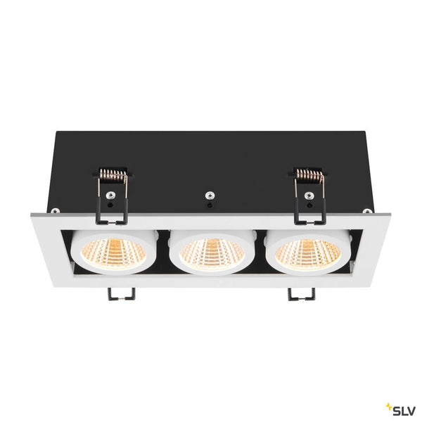 SLV KADUX, recessed ceiling light, triple, 3000K, 38°, IP 20, square, white 1007568