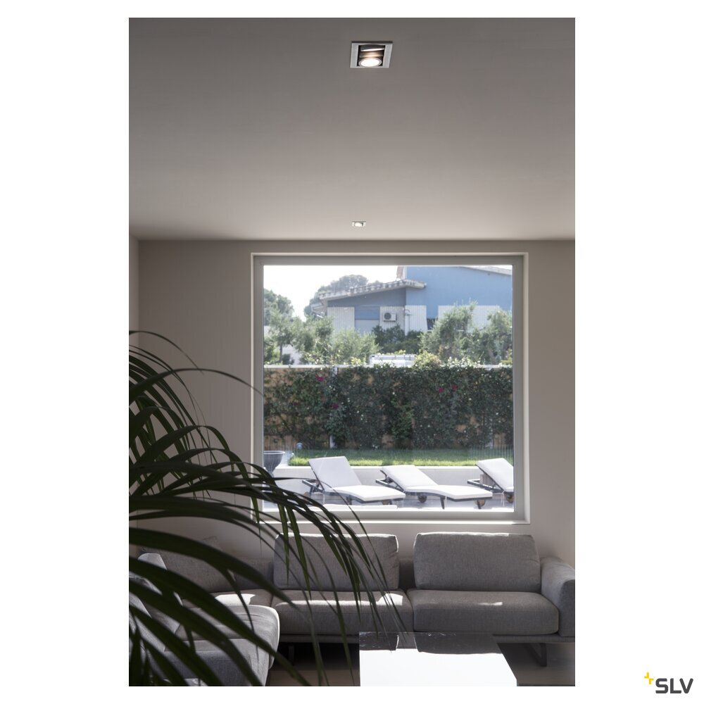 SLV KADUX, recessed ceiling light, triple, 3000K, 38°, IP 20, square, white 1007568