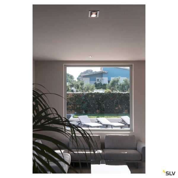 SLV KADUX, recessed ceiling light, triple, 3000K, 38°, IP 20, square, white 1007568