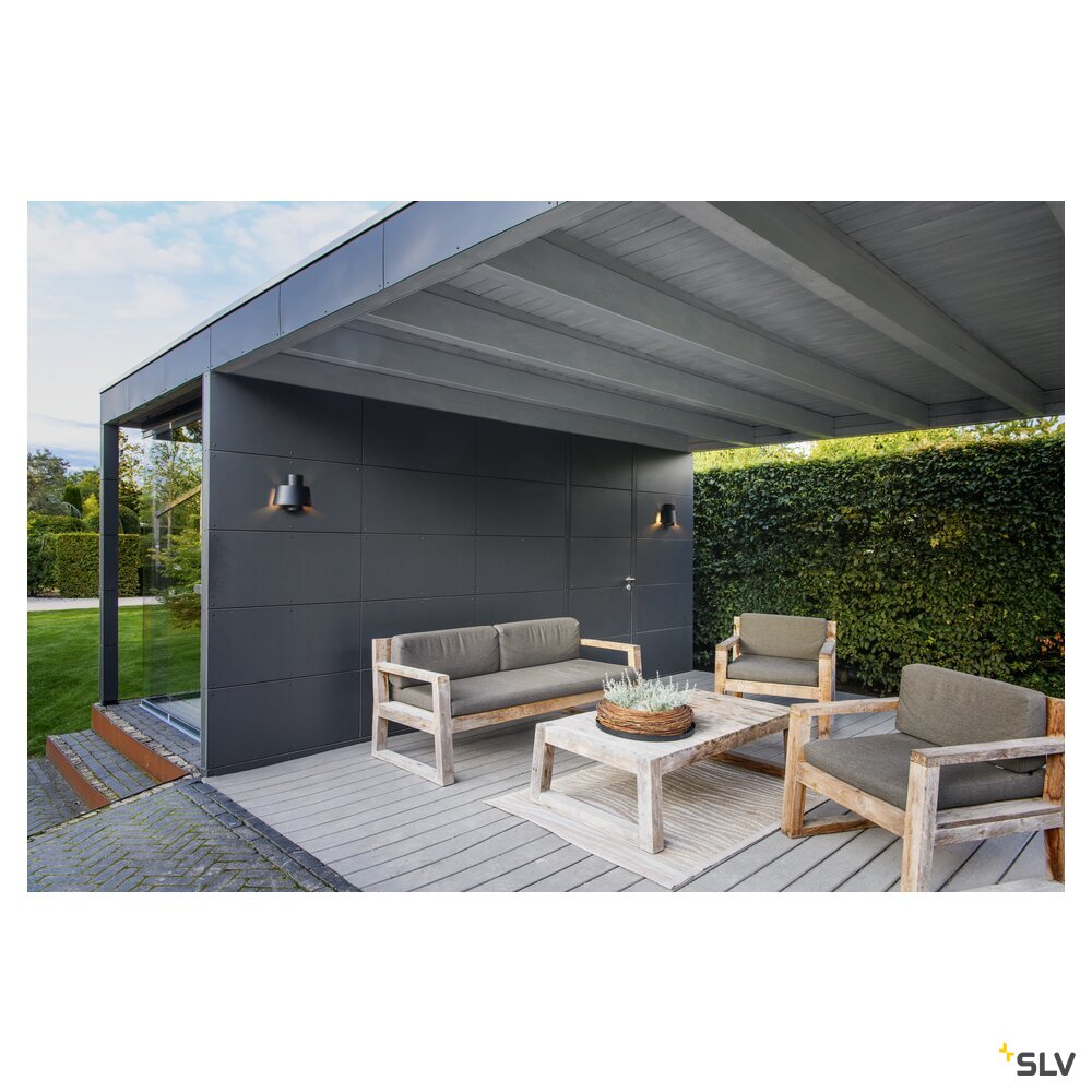 SLV PHOTONI, wall-mounted light, conical, 1x max. 13W, E27, black 1007585