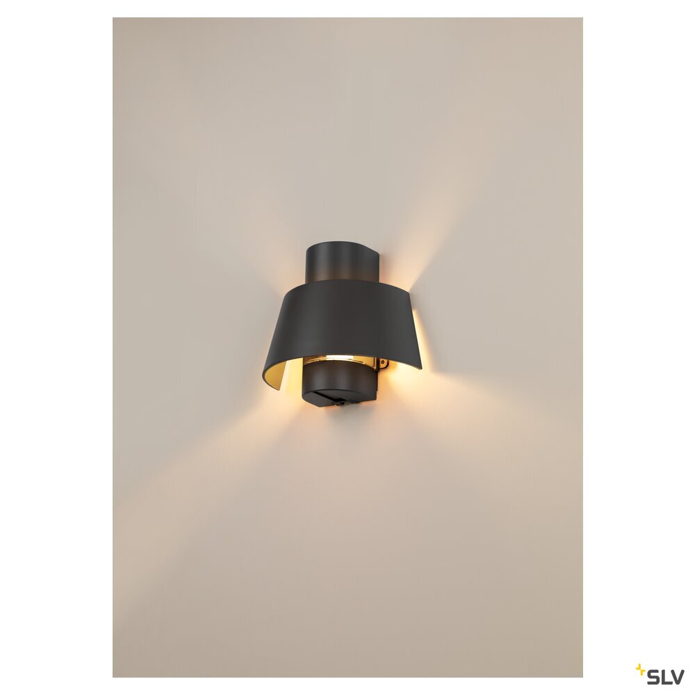 SLV PHOTONI, wall-mounted light, conical, 1x max. 13W, E27, black 1007585