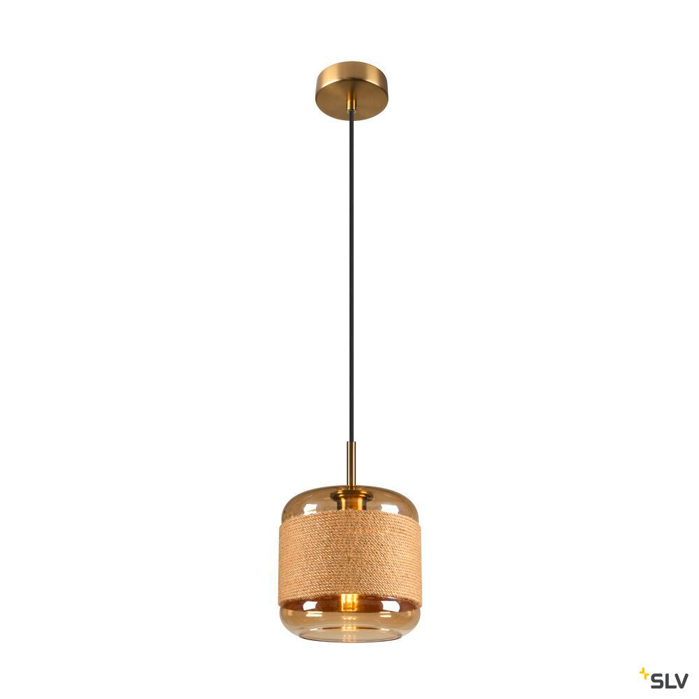 SLV PANTILO ROPE 20, pendant light, 250cm, E27, 15W, gold 1007589