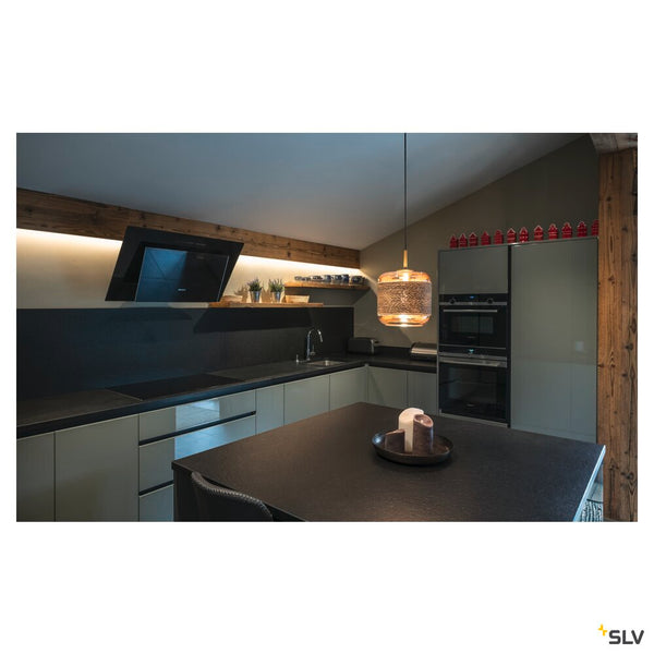 SLV PANTILO ROPE 20, pendant light, 250cm, E27, 15W, gold 1007589