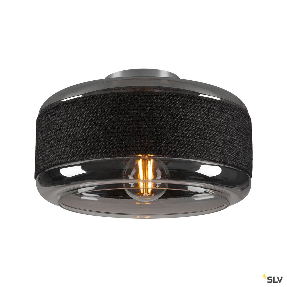 SLV PANTILO ROPE 27, wall and ceiling-mounted light, cylindrical, 1x max. 15W E27, silver 1007590