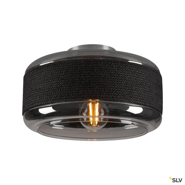 SLV PANTILO ROPE 27, wall and ceiling-mounted light, cylindrical, 1x max. 15W E27, silver 1007590