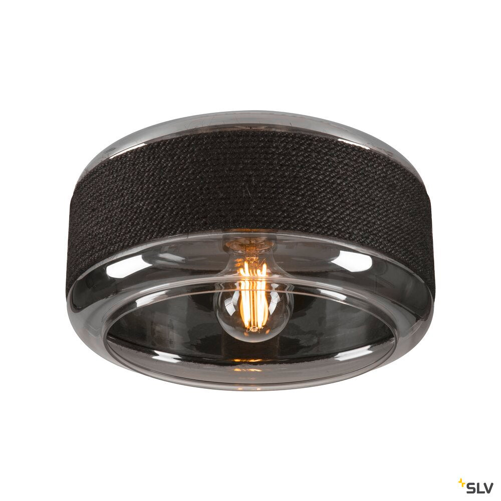 SLV PANTILO ROPE 27, wall and ceiling-mounted light, cylindrical, 1x max. 15W E27, silver 1007590
