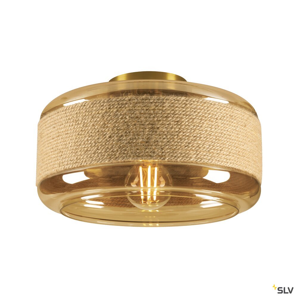 SLV PANTILO ROPE 27, wall and ceiling-mounted light, cylindrical, 1x max. 15W E27, gold 1007591