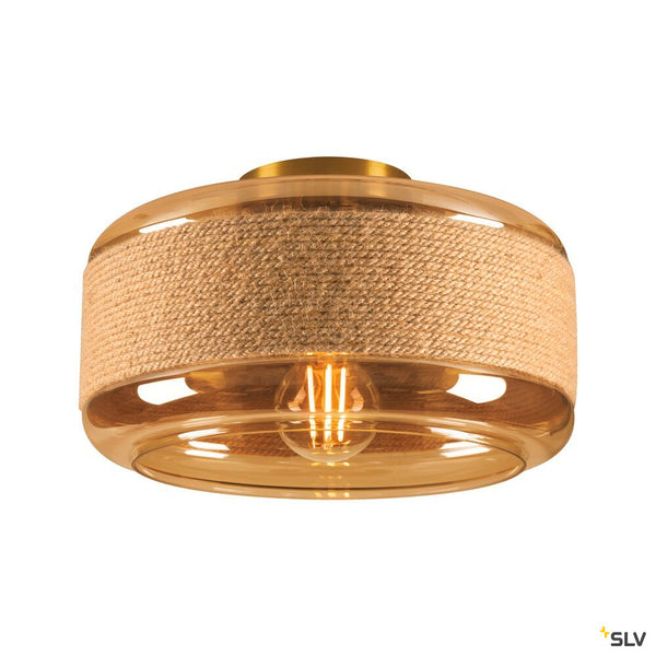 SLV PANTILO ROPE 27, wall and ceiling-mounted light, cylindrical, 1x max. 15W E27, gold 1007591