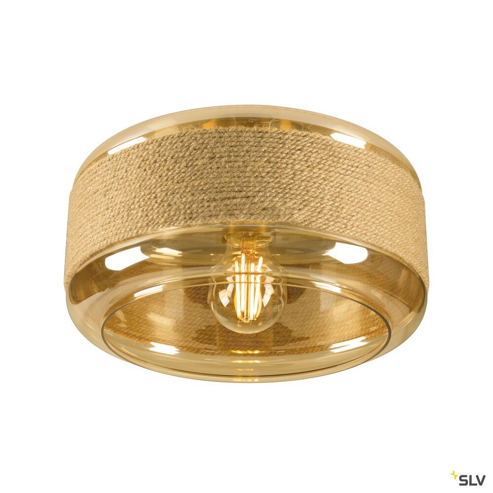SLV PANTILO ROPE 27, wall and ceiling-mounted light, cylindrical, 1x max. 15W E27, gold 1007591