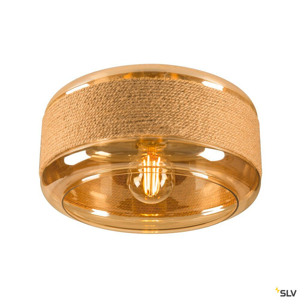 SLV PANTILO ROPE 27, wall and ceiling-mounted light, cylindrical, 1x max. 15W E27, gold 1007591