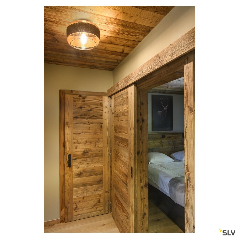 SLV PANTILO ROPE 27, wall and ceiling-mounted light, cylindrical, 1x max. 15W E27, gold 1007591
