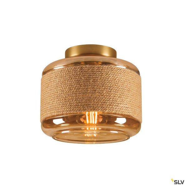 SLV PANTILO ROPE 19, wall and ceiling-mounted light, cylindrical, 1x max. 15W E27, gold 1007592