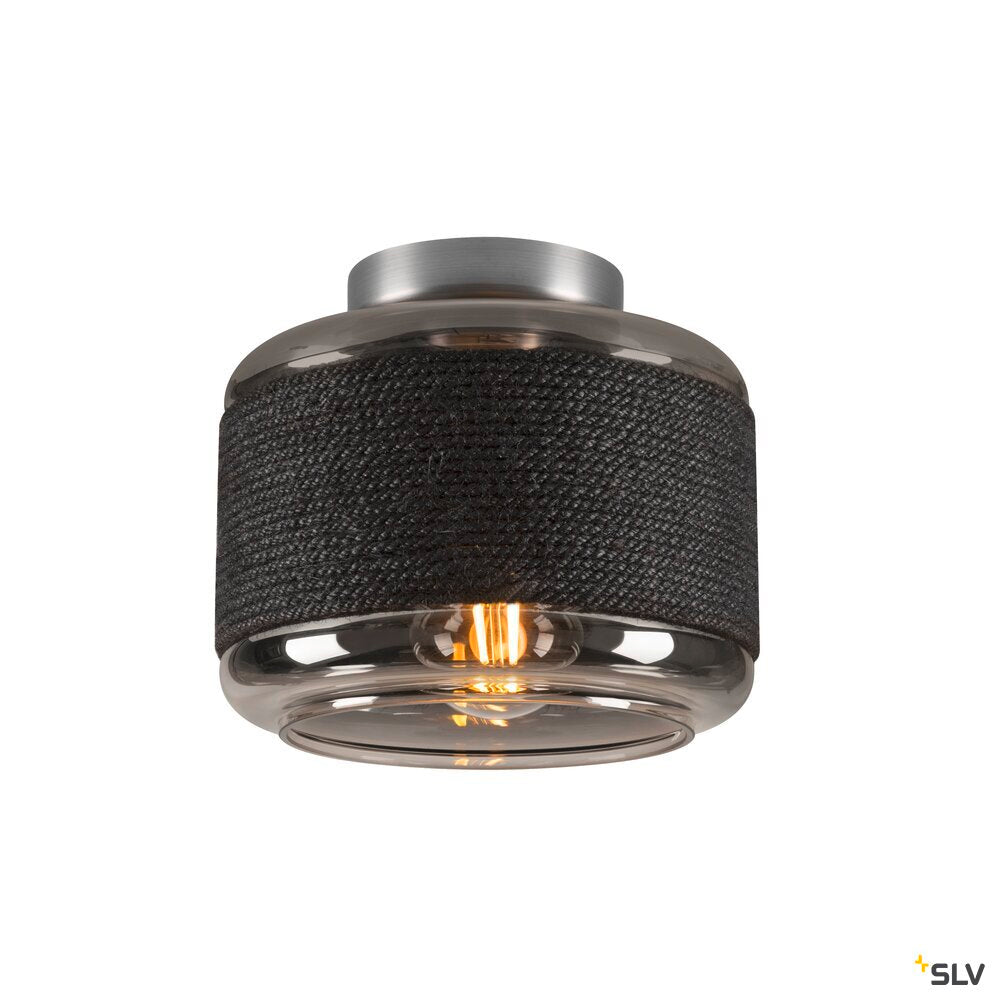 SLV PANTILO ROPE 19, wall and ceiling-mounted light, cylindrical, 1x max. 15W E27, silver 1007593
