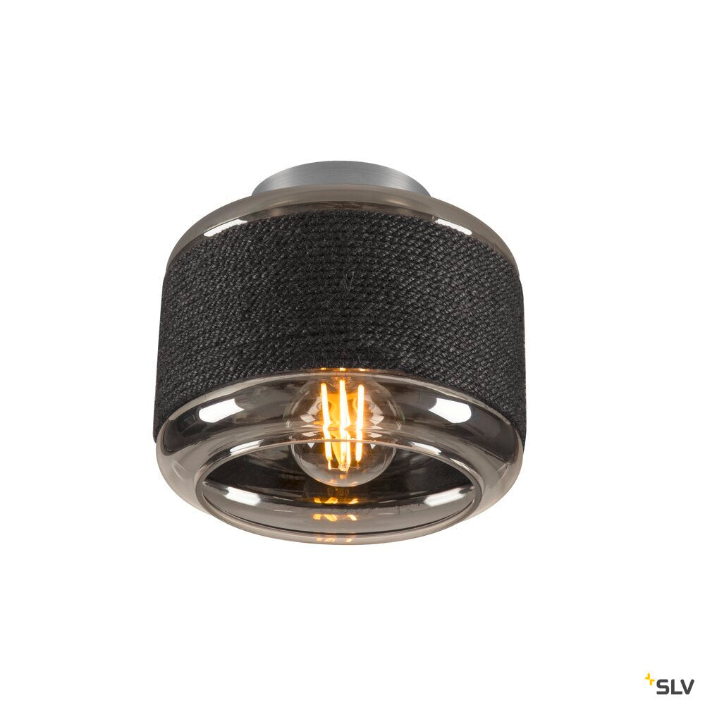 SLV PANTILO ROPE 19, wall and ceiling-mounted light, cylindrical, 1x max. 15W E27, silver 1007593